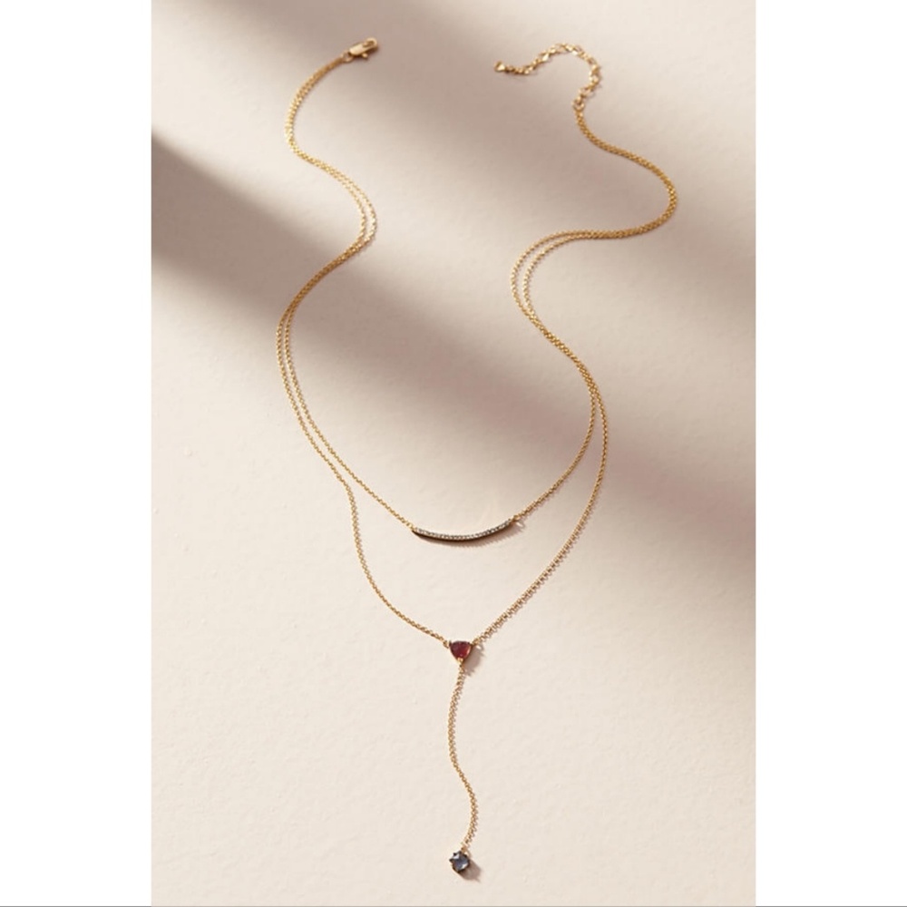 Anthropologie Dainty Dangling Layered Necklace